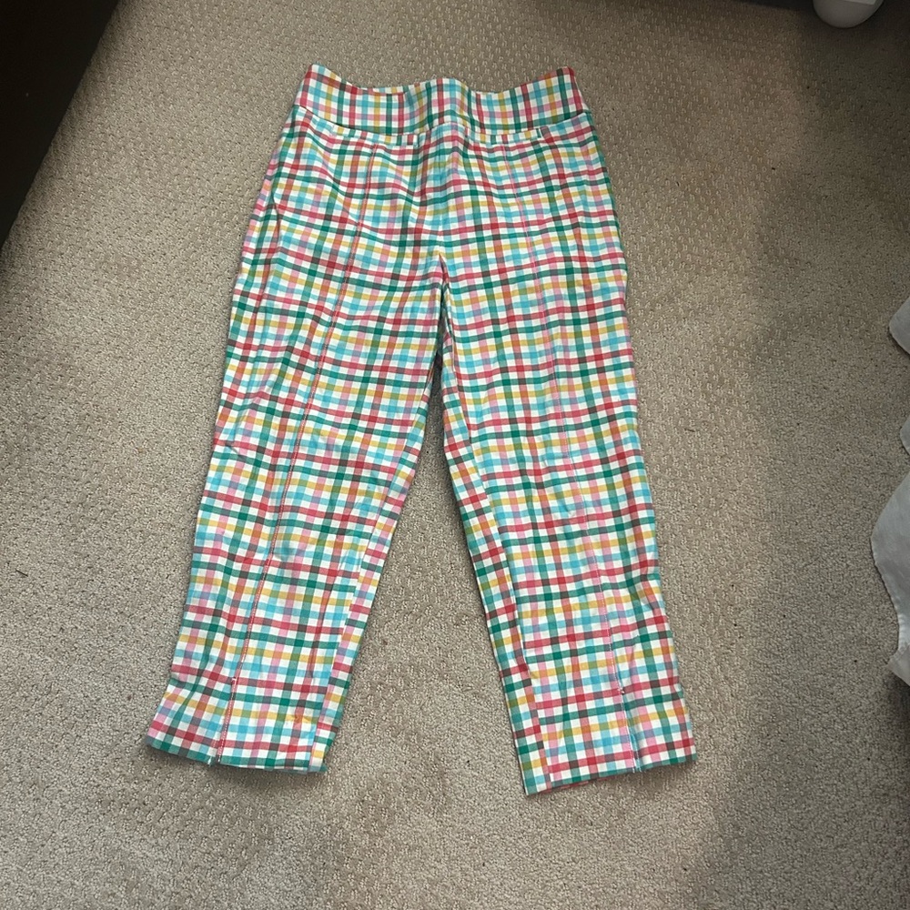 Anthropologie Maeve Multicolor Plaid Capri Pants